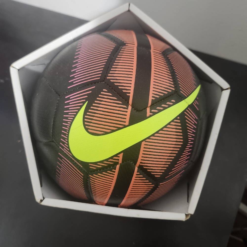 Vintage Nike Soccer  MERCURIAL Ball with Neon Yellow and Pink Accents